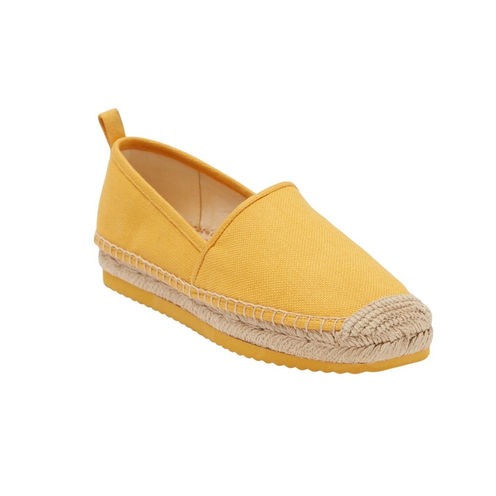 Michael Michael Kors Women's Canvas Slip-On Espadrille Flat Mustard‎ Yellow Sz 7